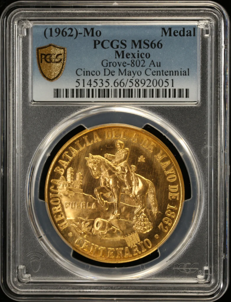 Medals & Tokens Modern Gold Cinco de Mayo Centennial Gold Medal (1962) Mo PCGS MS66 Grove-802 0162466
