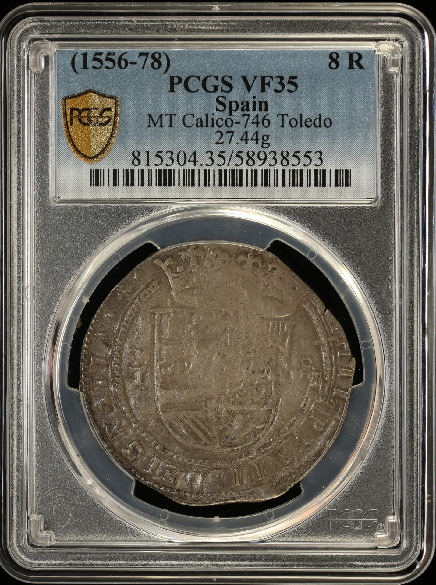 Europe Spain World Coins Spain 8 Reales (1556-78) Toledo PCGS VF35 Calico-746 0161990 Spain 8 Reales (1556-78) Toledo PCGS VF35 Calico-746 0161990
