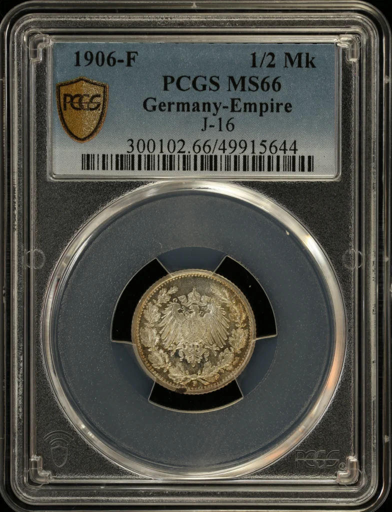 Germany 1/2 Mark 1906 F PCGS MS66 0161883