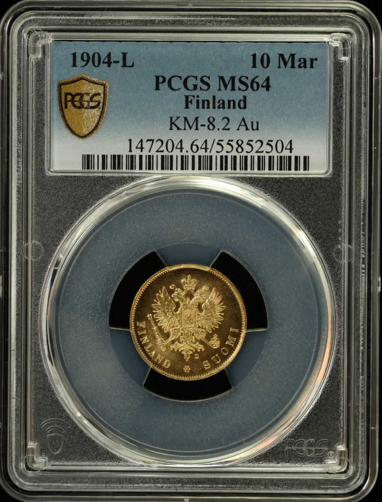 Finland 10 Markkaa 1904 L PCGS MS64 KM-8.2 0161960