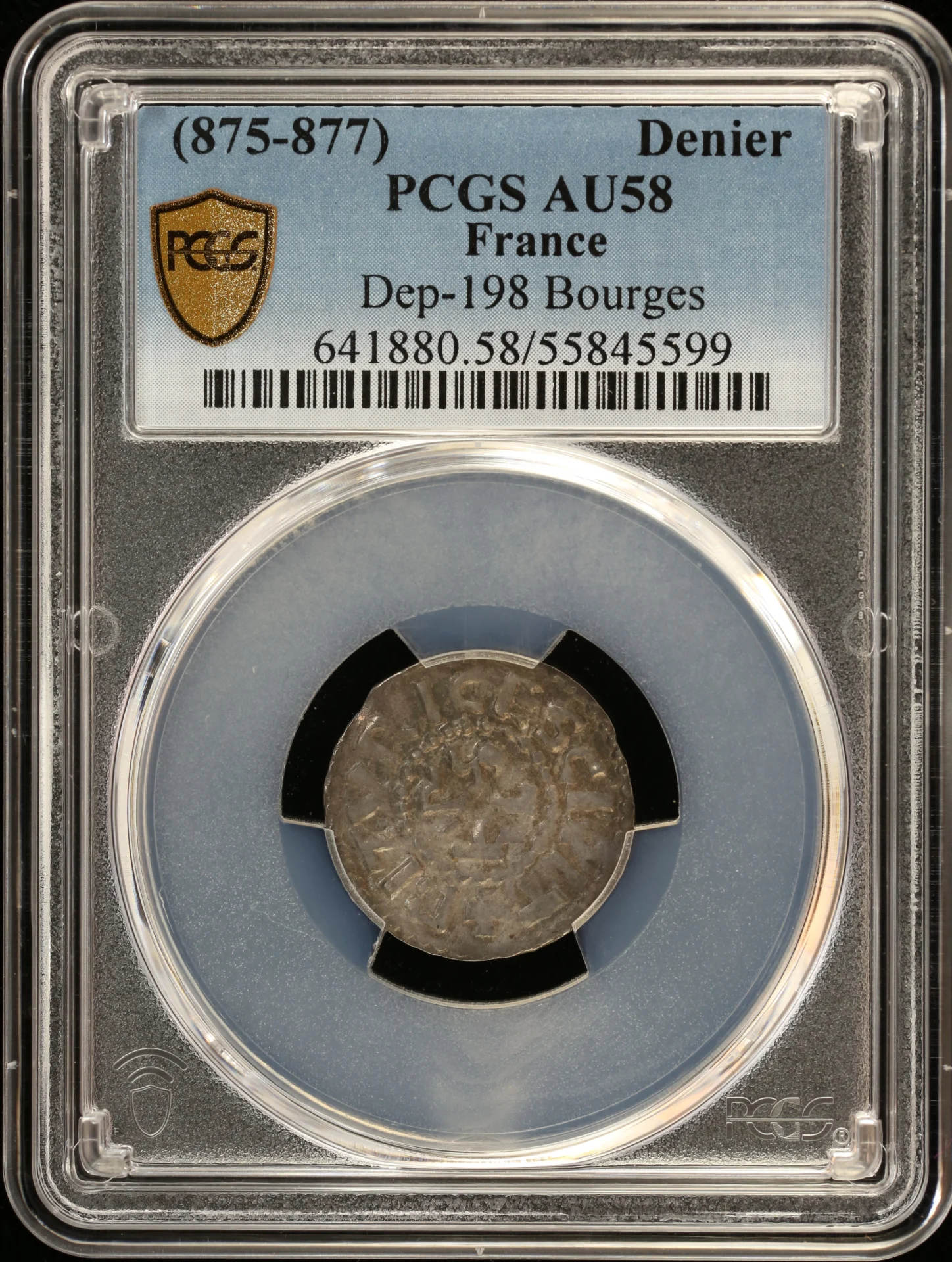 Europe France World Coins France Denier (875-877) Bourges PCGS AU58 0161926 France Denier (875-877) Bourges PCGS AU58 0161926