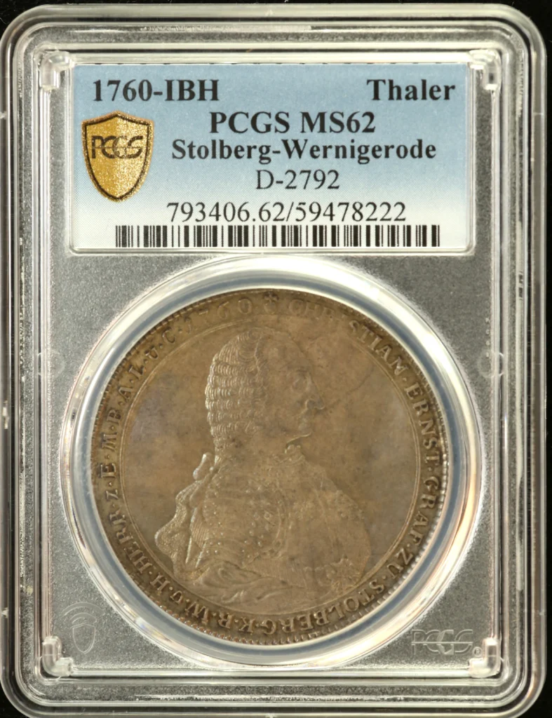 Germany Thaler 1760 IBH PCGS MS62 DAV-2792 0161856