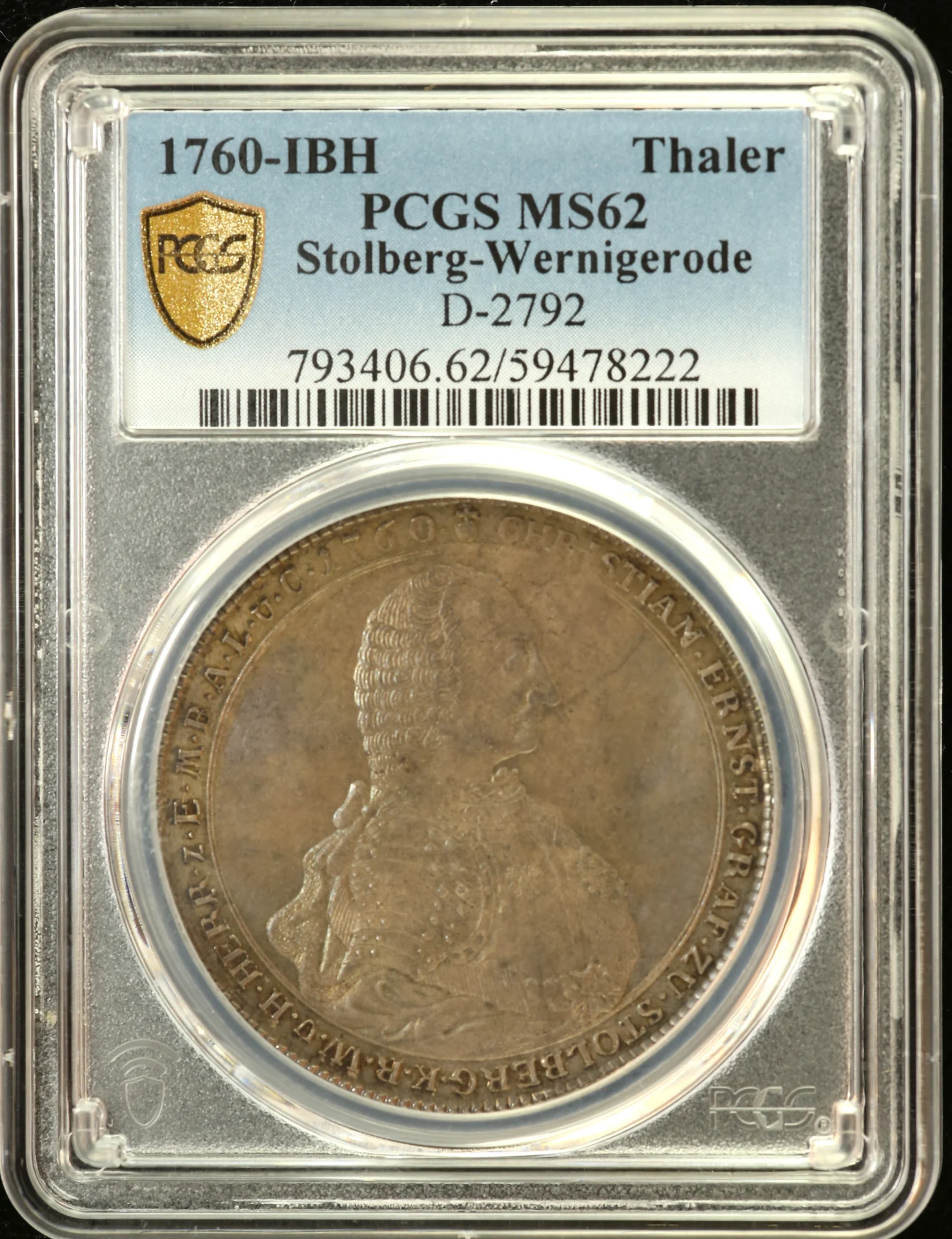 Germany Thaler 1760 IBH PCGS MS62 DAV-2792 0161856