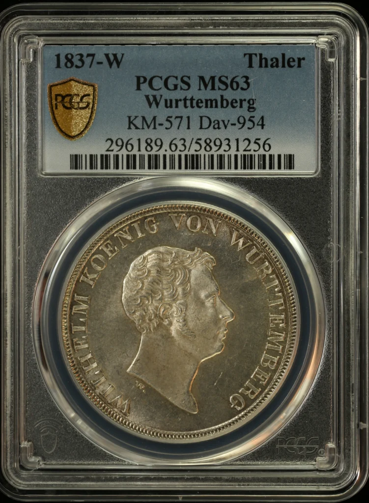 Germany Thaler 1837 W PCGS MS63 KM-571 0161840