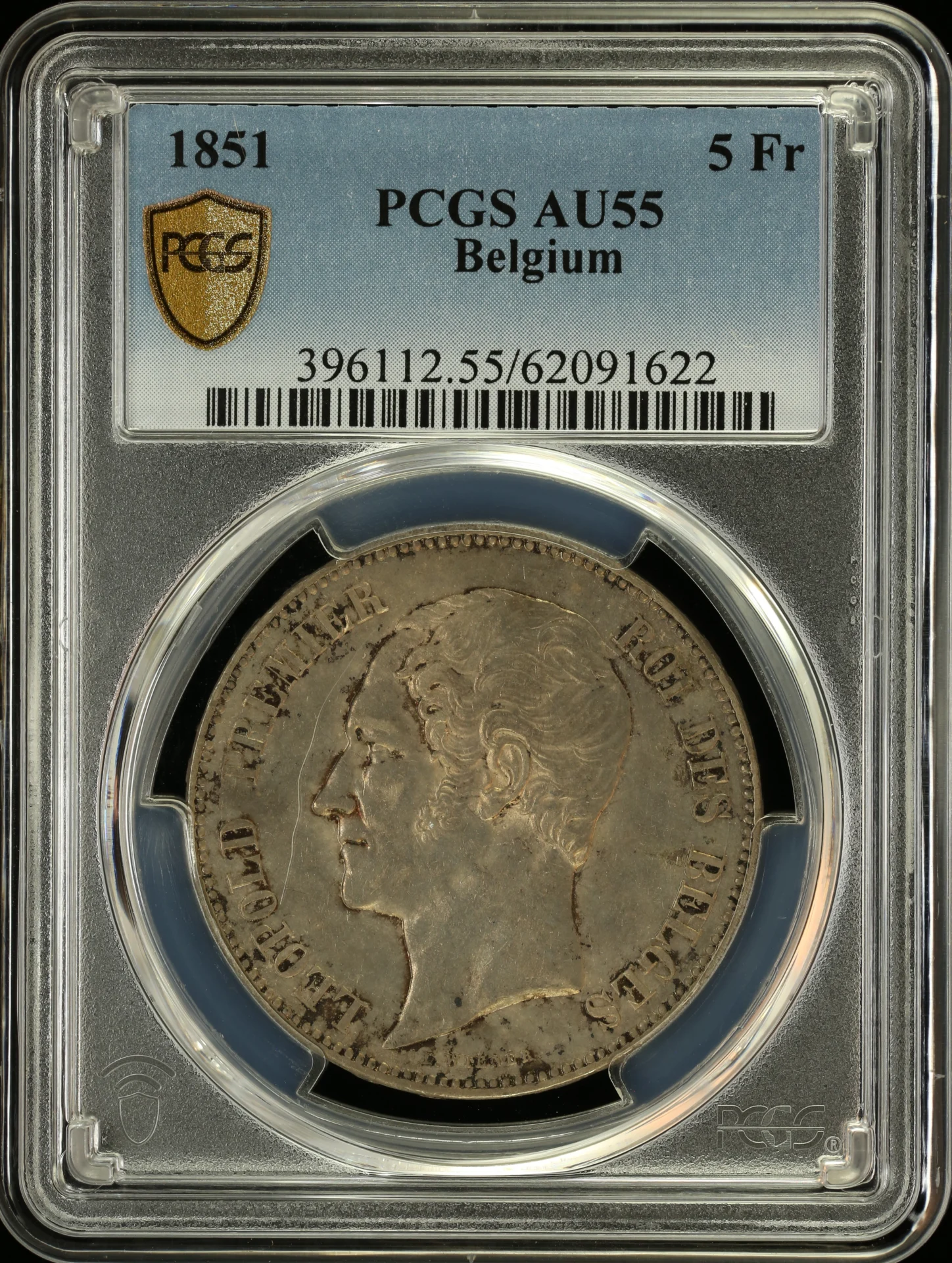 Belgium Europe World Coins Belgium 5 Francs 1851 PCGS AU55 0162140 Belgium 5 Francs 1851 PCGS AU55 0162140Belgium 5 Francs 1851 PCGS AU55 0162140