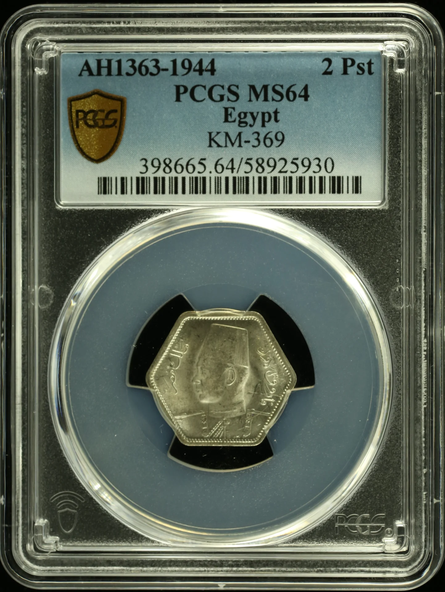 Africa Egypt World Coins Egypt 2 Piastre AH1363-1944 KM-369 PCGS MS64 0162155 Egypt 2 Piastre AH1363-1944 KM-369 PCGS MS64 0162155