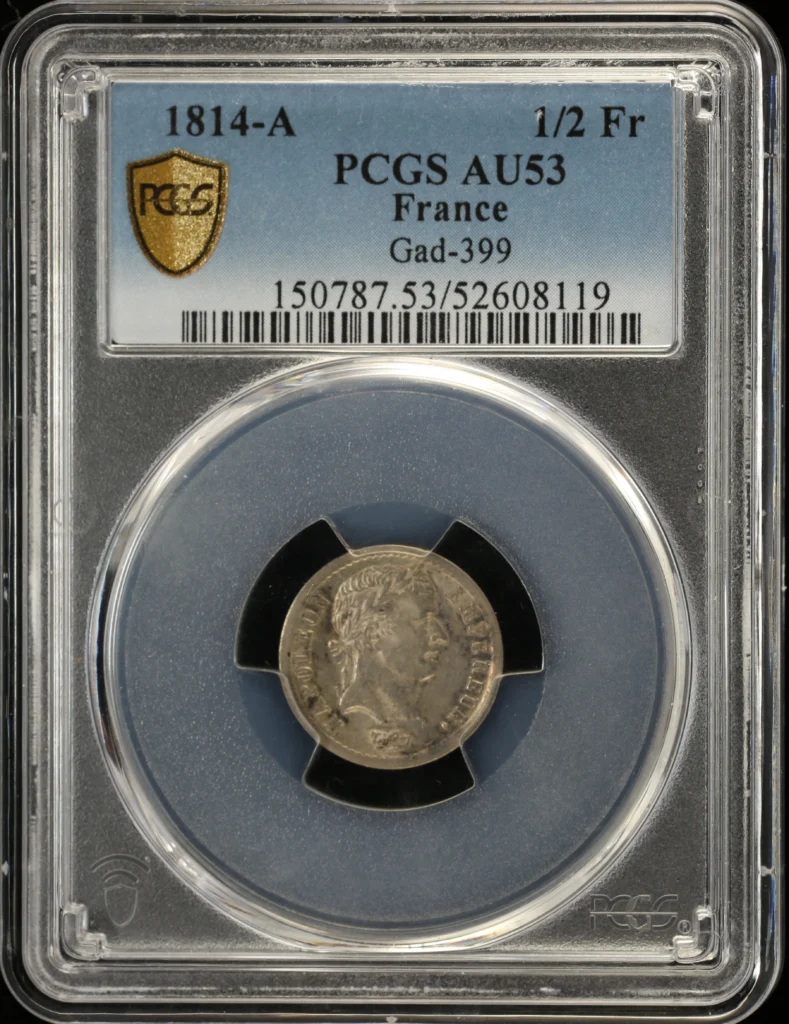 France 1/2 Franc 1814 A Gad-399 PCGS AU53 0162321