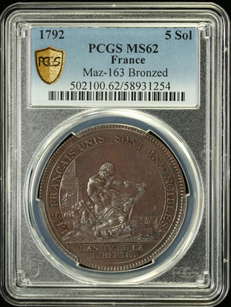 Europe France World Coins France 5 Sols 1792 PCGS MS62 Maz-163 0162167 France 5 Sols 1792 PCGS MS62 Maz-163 0162167