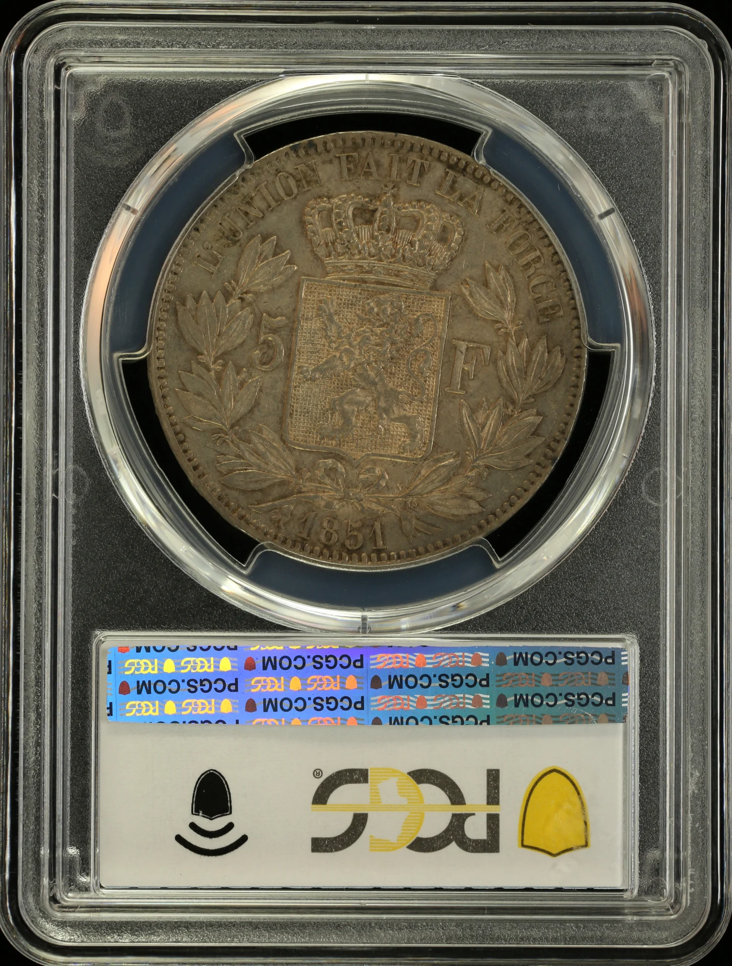 Belgium Europe World Coins Belgium 5 Francs 1851 PCGS AU55 0162140 Belgium 5 Francs 1851 PCGS AU55 0162140Belgium 5 Francs 1851 PCGS AU55 0162140 - Image 2