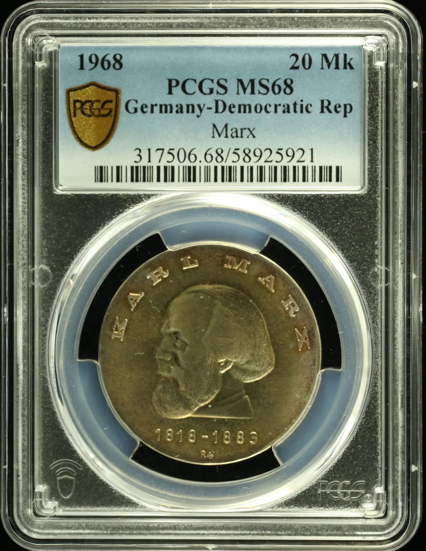 Europe Germany World Coins Germany 20 Mark 1968 PCGS MS68 0162158 Germany 20 Mark 1968 PCGS MS68 0162158