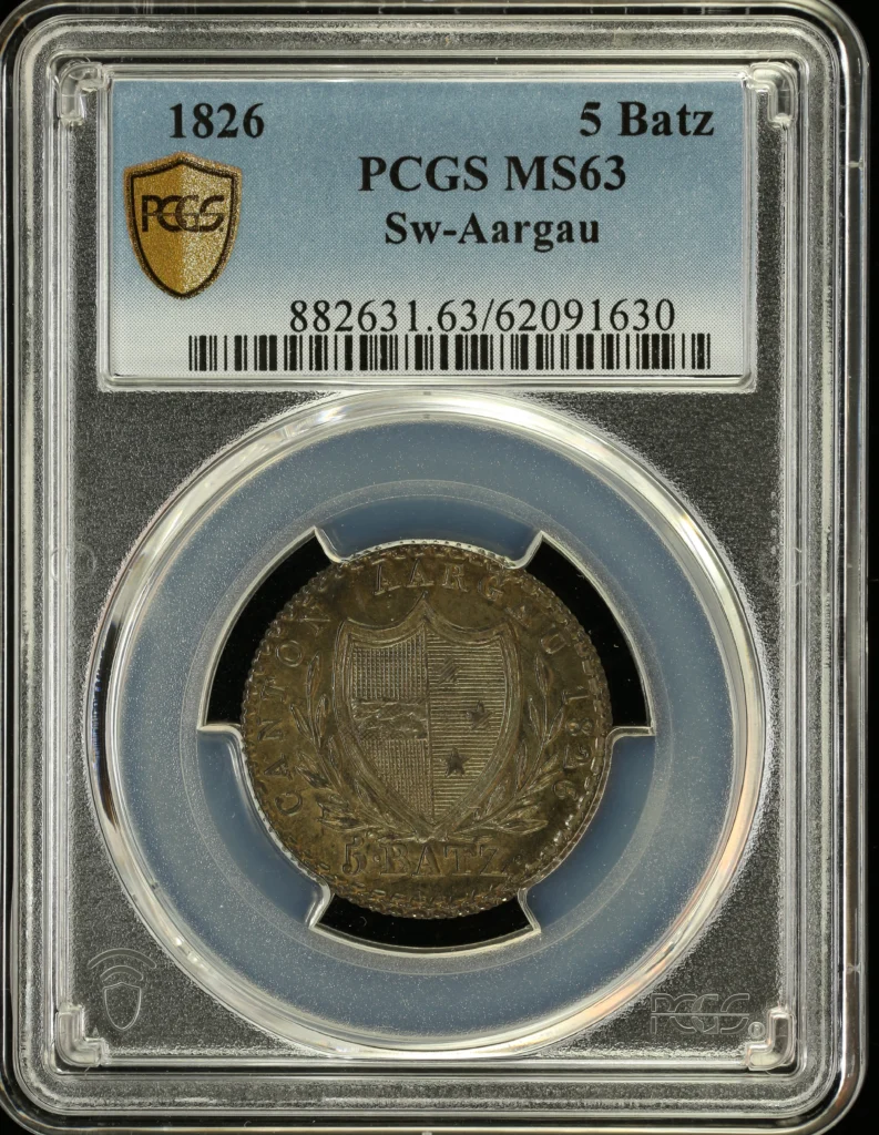 Switzerland 5 Batzen 1826 Aargau PCGS MS63 0162196