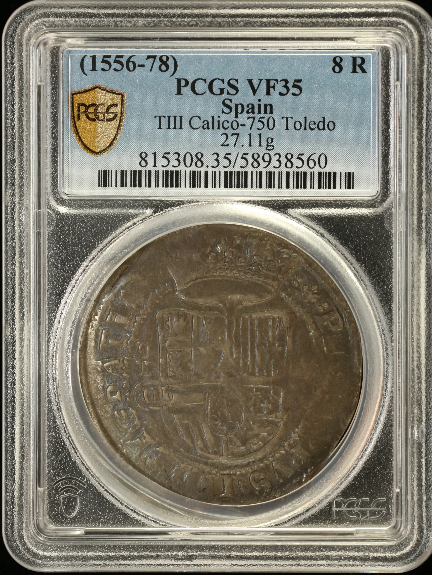 Europe Spain World Coins Spain 8 Reales (1556-78) Toledo PCGS VF35 Calico-750 0161992 Spain 8 Reales (1556-78) Toledo PCGS VF35 Calico-750 0161992