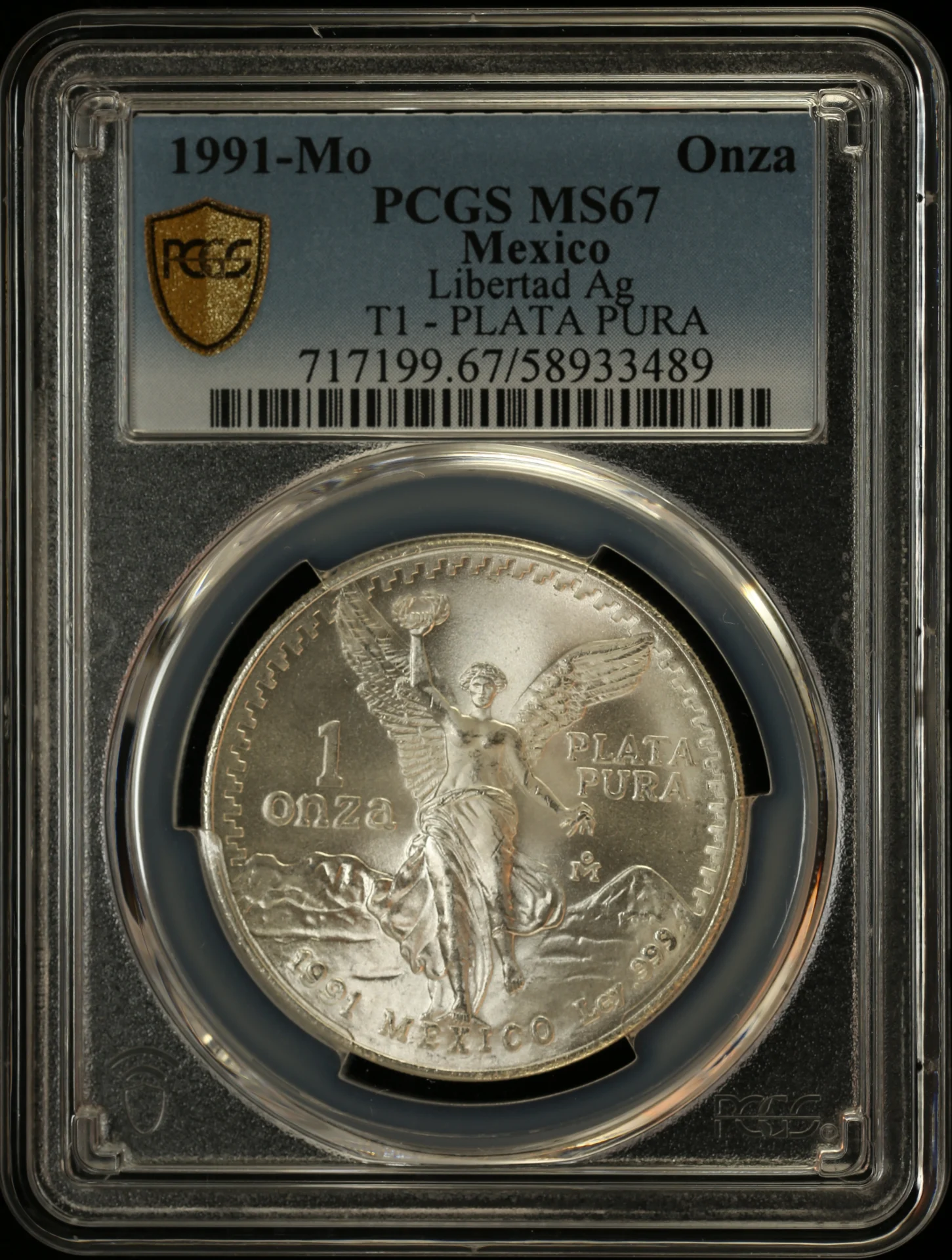 Mexican Coins Modern Silver & Minors Onza Modern Silver & Minors Onza 1991 Mo PCGS MS67 0161773 Modern Silver & Minors Onza 1991 Mo PCGS MS67 0161773