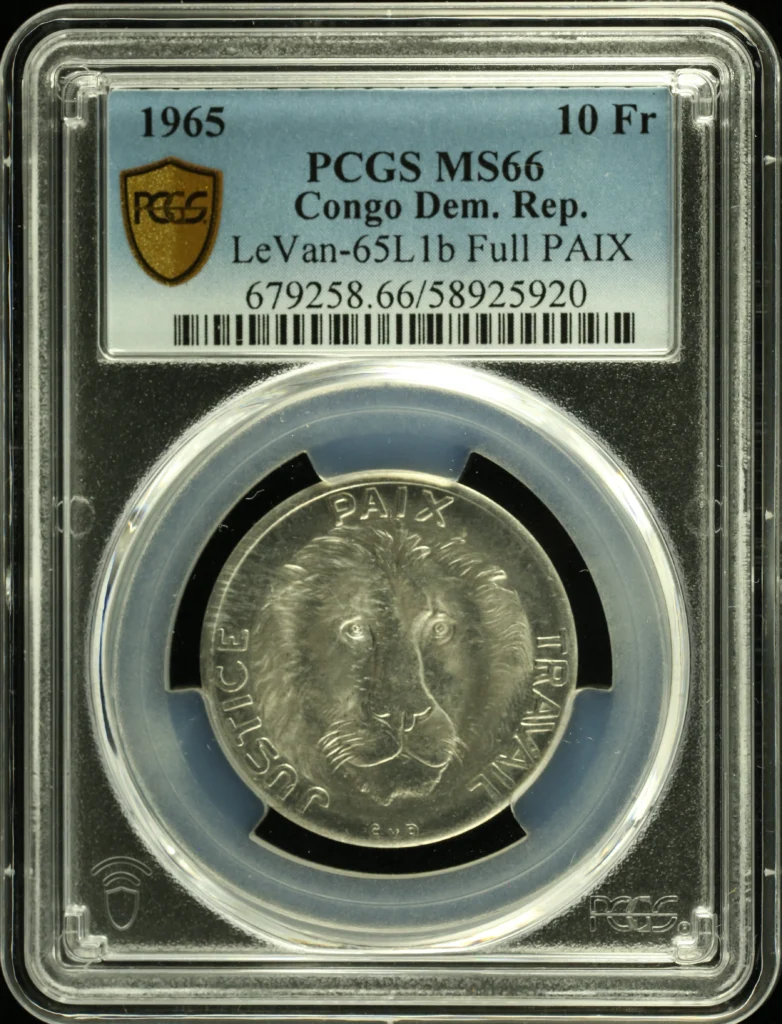 Congo 10 Francs 1965 LeVan-655L1b PCGS MS66 0162132