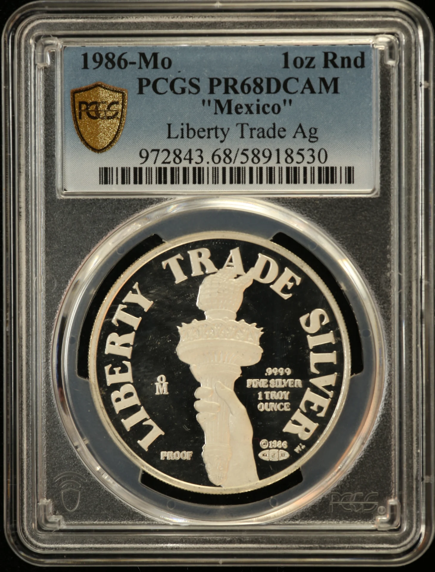 Mexican Coins Modern Silver & Minors Onza Modern Silver & Minors Liberty Trade Onza 1986 Mo PCGS PR68DCAM 0162470 Modern Silver & Minors Liberty Trade Onza 1986 Mo PCGS PR68DCAM 0162470