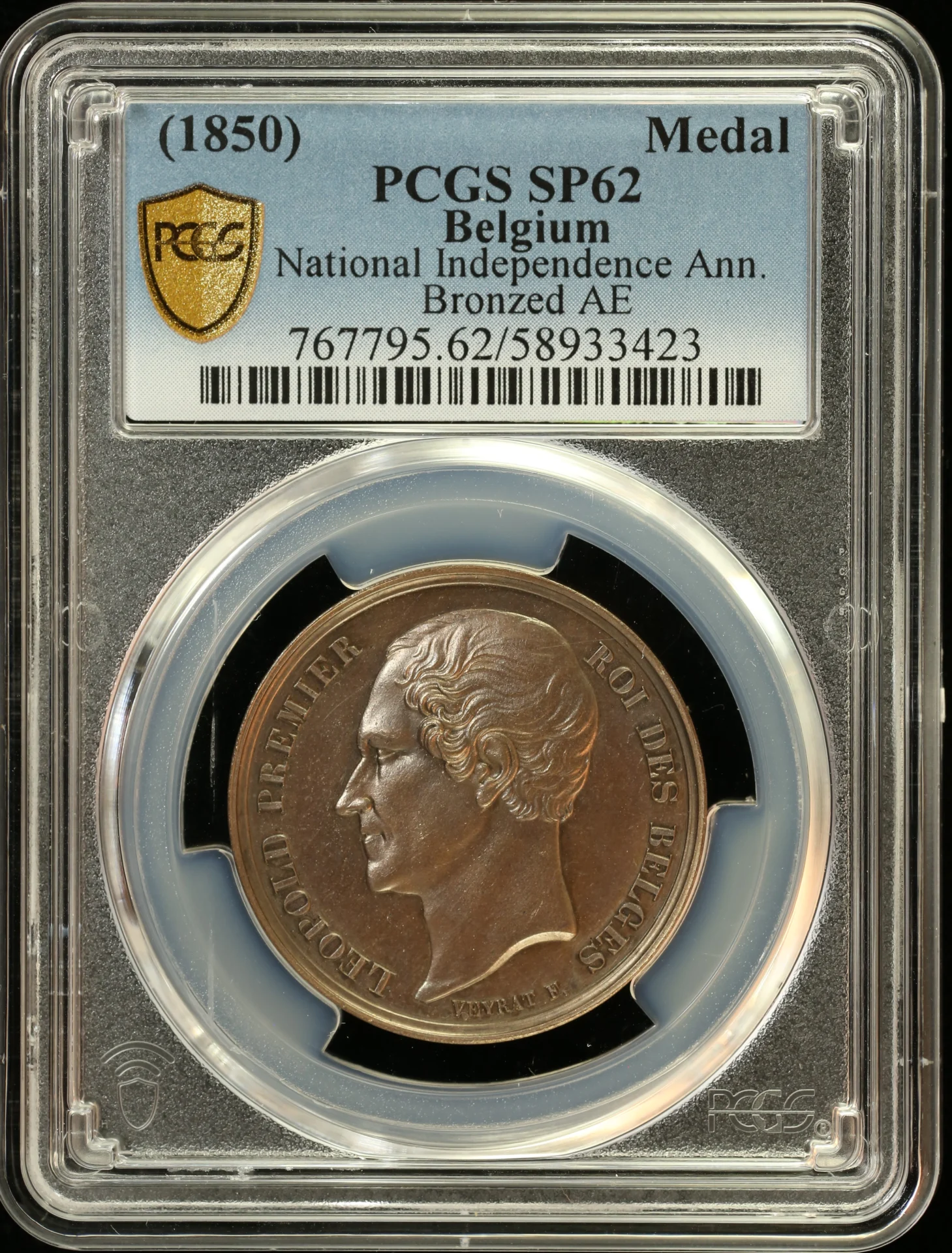 Belgium Europe World Coins Belgium National Independence Anniversary Medal (1850) PCGS SP62 0162144 Belgium National Independence Anniversary Medal (1850) PCGS SP62 0162144