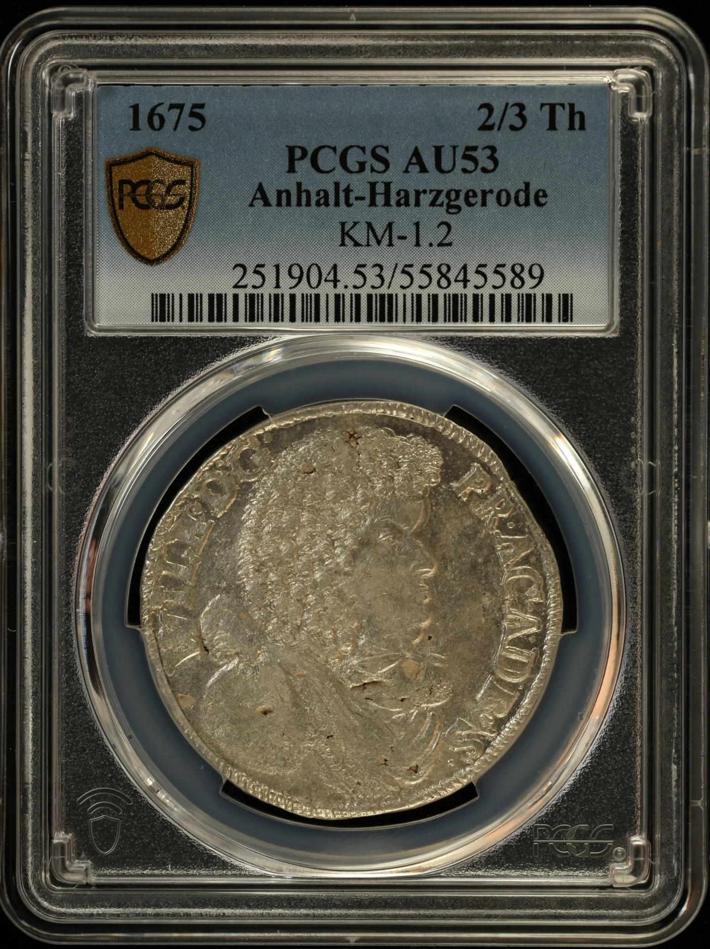 Europe Germany World Coins Germany 2/3 Thaler 1675 Anhalt PCGS AU53 KM-1.2 0162228 Germany 2/3 Thaler 1675 Anhalt PCGS AU53 KM-1.2 0162228