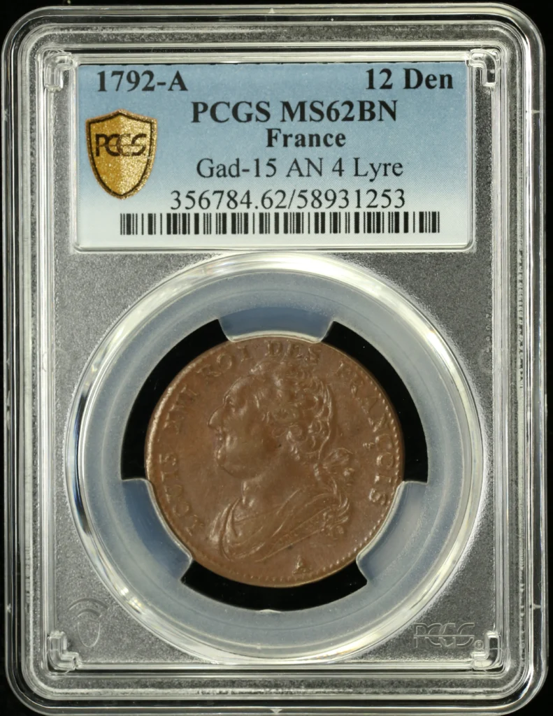 Europe France World Coins France 12 Denier 1792 A PCGS MS62BN Gad-15 0162266 France 12 Denier 1792 A PCGS MS62BN Gad-15 0162266