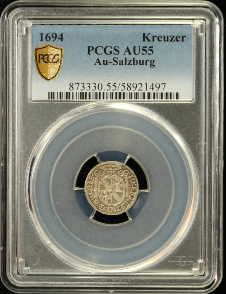 Austria Kreuzer 1694 Salzburg PCGS AU55 0162104
