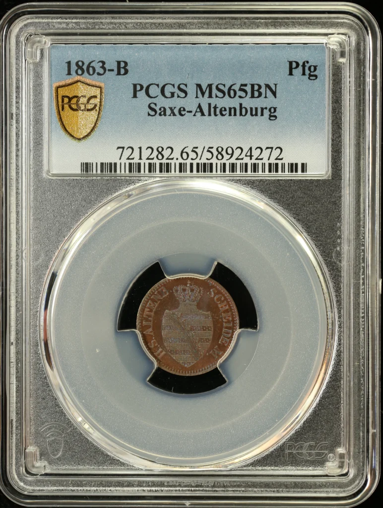 Germany Pfennig 1863 B PCGS MS65BN 0162164