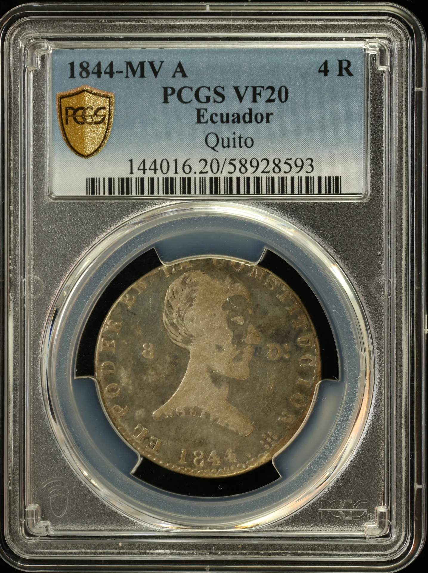 Ecuador Latin American Coins Ecuador 4 Reales 1844 Quito A PCGS VF20 0161975 Ecuador 4 Reales 1844 Quito A PCGS VF20 0161975