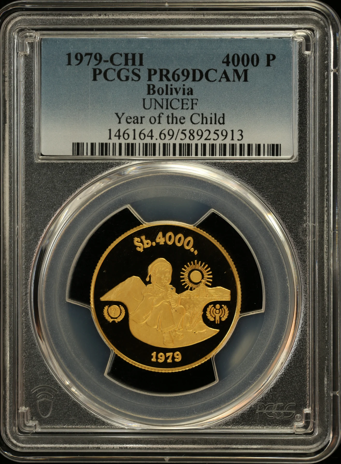 Bolivia Latin American Coins Bolivia 4,000 Bolivianos 1979 PCGS PR69DCAM 0162398 Bolivia 4,000 Bolivianos 1979 PCGS PR69DCAM 0162398
