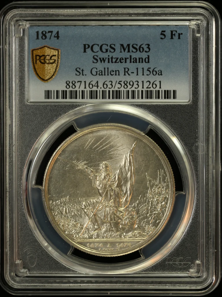 Switzerland 5 Franken 1874 PCGS MS63 0162194