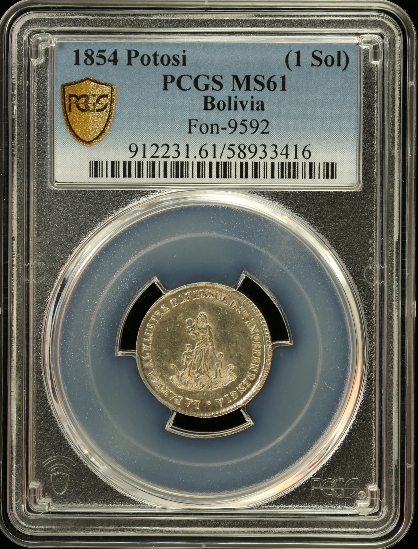 Bolivia Latin American Coins Bolivia (Sol) 1854 Potosi PCGS MS61 Fon-9592 0162008 Bolivia (Sol) 1854 Potosi PCGS MS61 Fon-9592 0162008Bolivia (Sol) 1854 Potosi PCGS MS61 Fon-9592 0162008