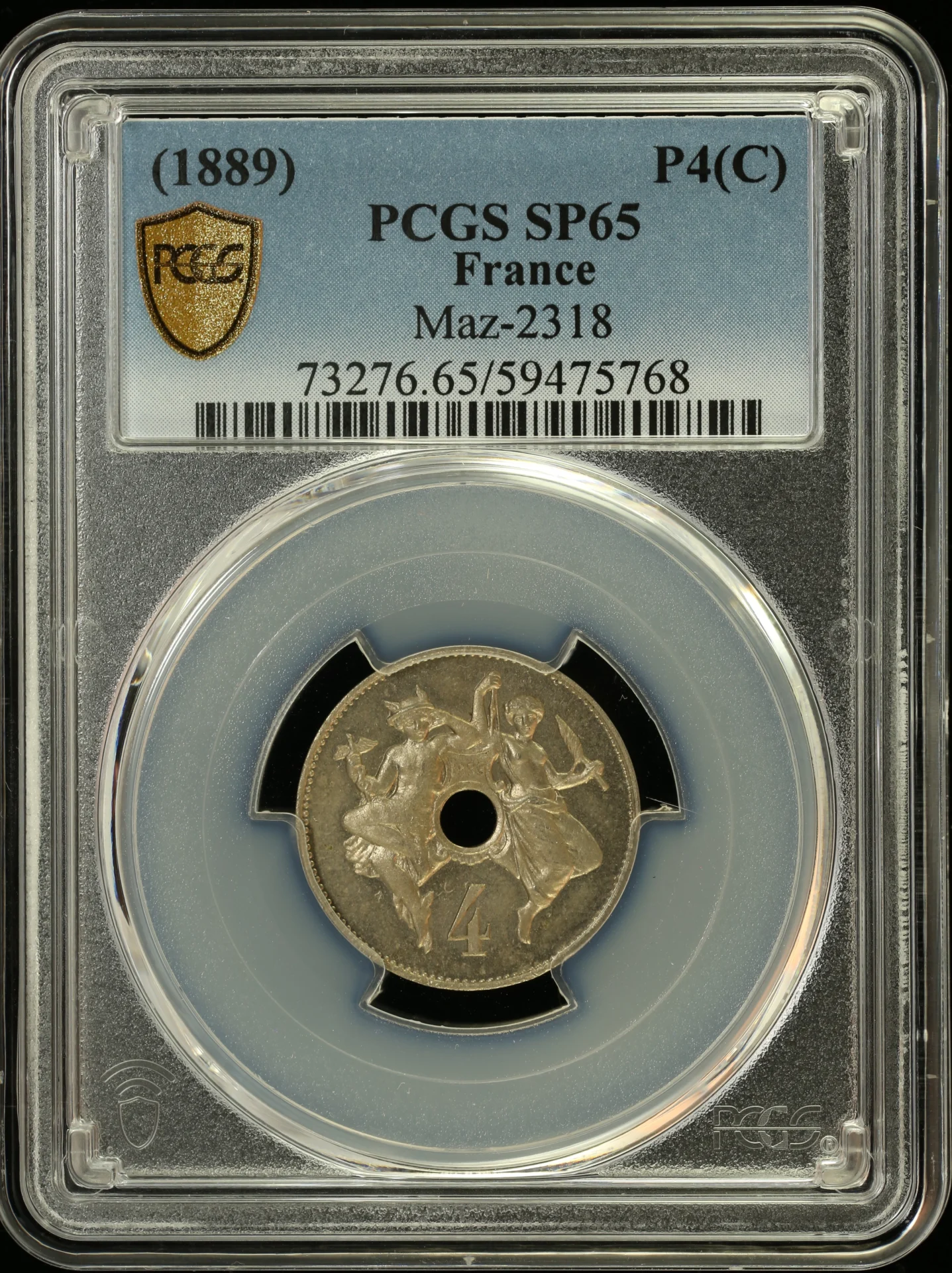 Europe France World Coins France P4(Centime) (1889) PCGS SP65 Maz-2318 0162314 France P4(Centime) (1889) PCGS SP65 Maz-2318 0162314