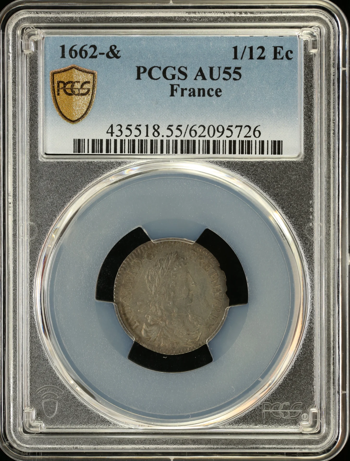 Europe France World Coins France 1/12 Ecu 1662 & PCGS AU55 0162453 France 1/12 Ecu 1662 & PCGS AU55 0162453France 1/12 Ecu 1662 & PCGS AU55 0162453