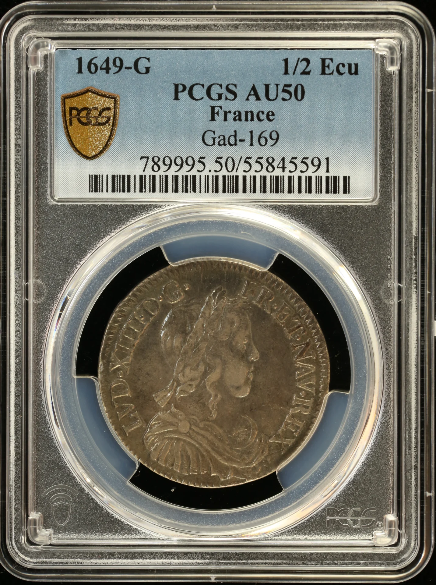 Europe France World Coins France 1/2 Ecu 1649 G PCGS AU50 Gad-169 0162444 France 1/2 Ecu 1649 G PCGS AU50 Gad-169 0162444
