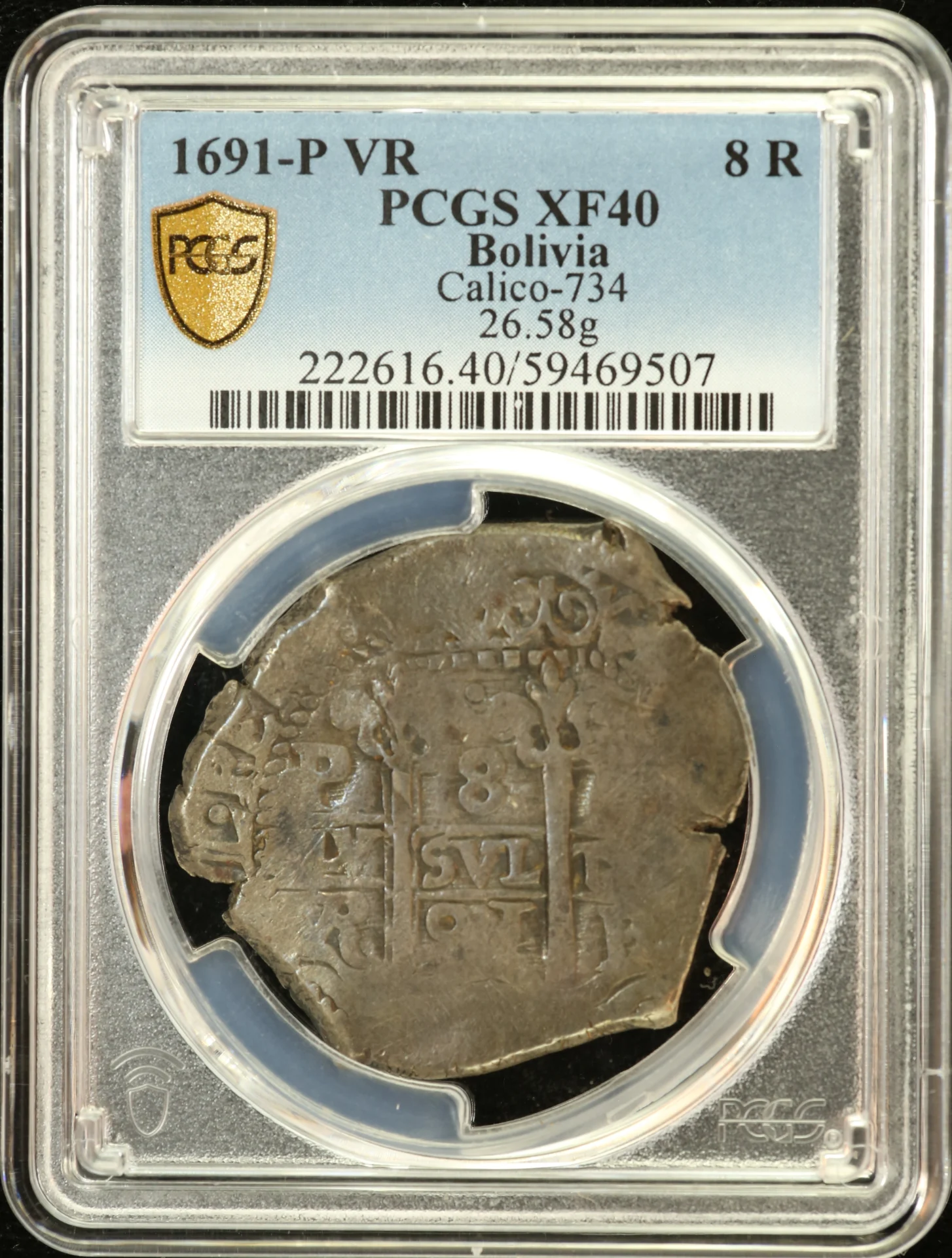 Bolivia 8 Reales 1691 P VR PCGS XF40 Calico-734 0161995