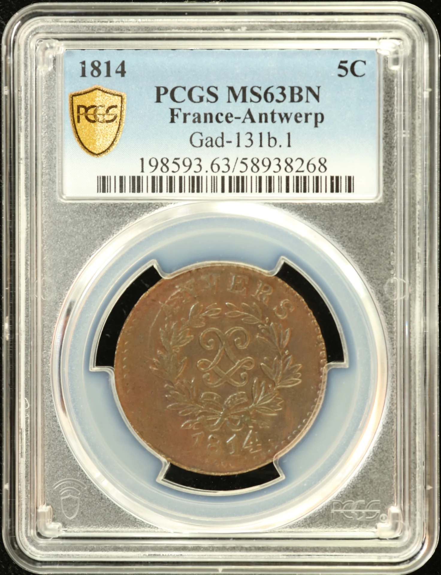 Europe France World Coins France 5 Centime 1814 PCGS MS63BN Gad-131b.1 0162304 France 5 Centime 1814 PCGS MS63BN Gad-131b.1 0162304France 5 Centime 1814 PCGS MS63BN Gad-131b.1 0162304