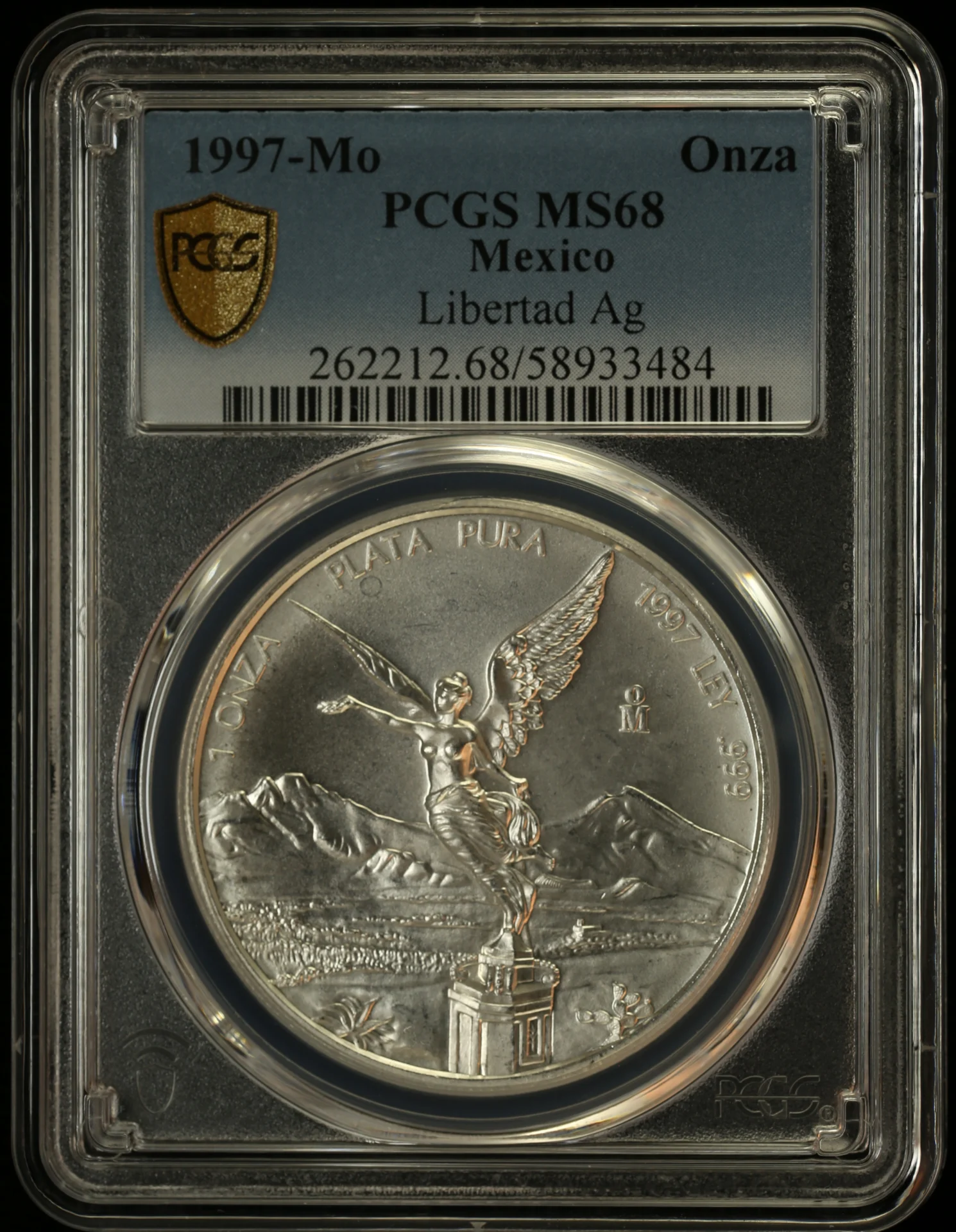 Mexican Coins Modern Silver & Minors Onza Modern Silver & Minors Onza 1997 Mo PCGS MS68 0162034 Modern Silver & Minors Onza 1997 Mo PCGS MS68 0162034