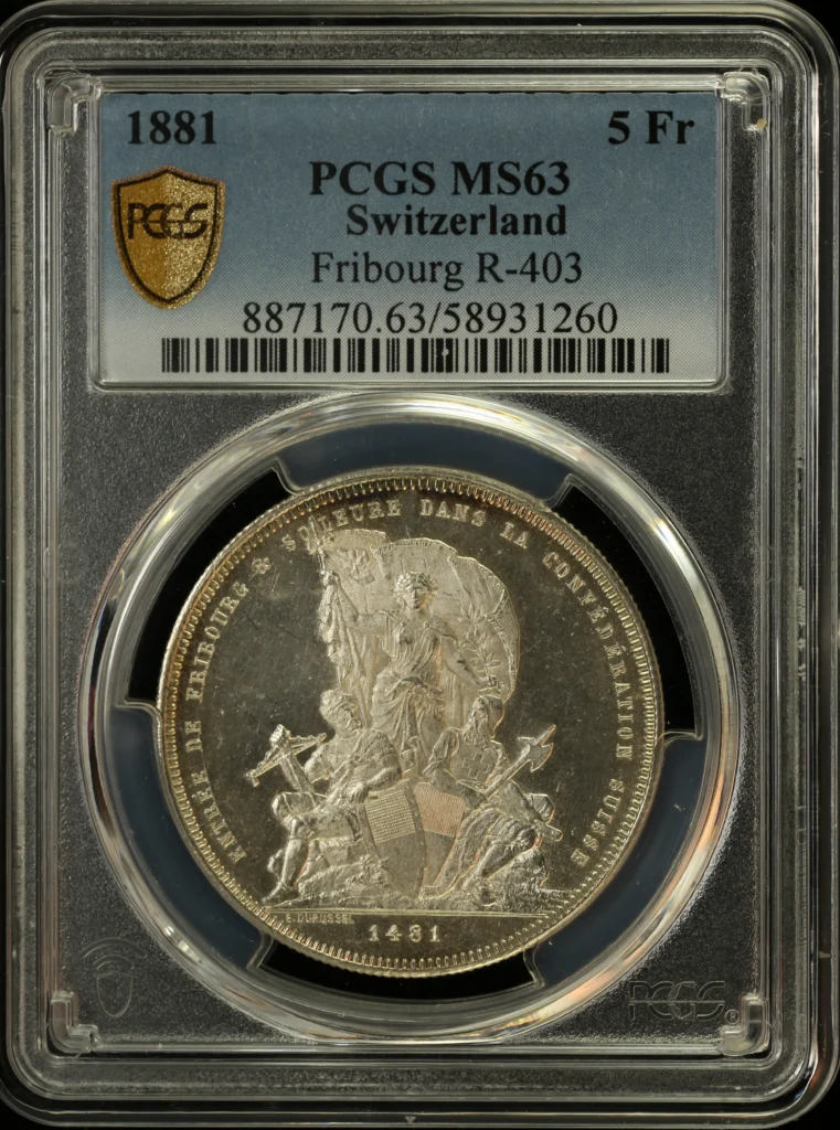 Switzerland 5 Franken 1881 PCGS MS63 0162195