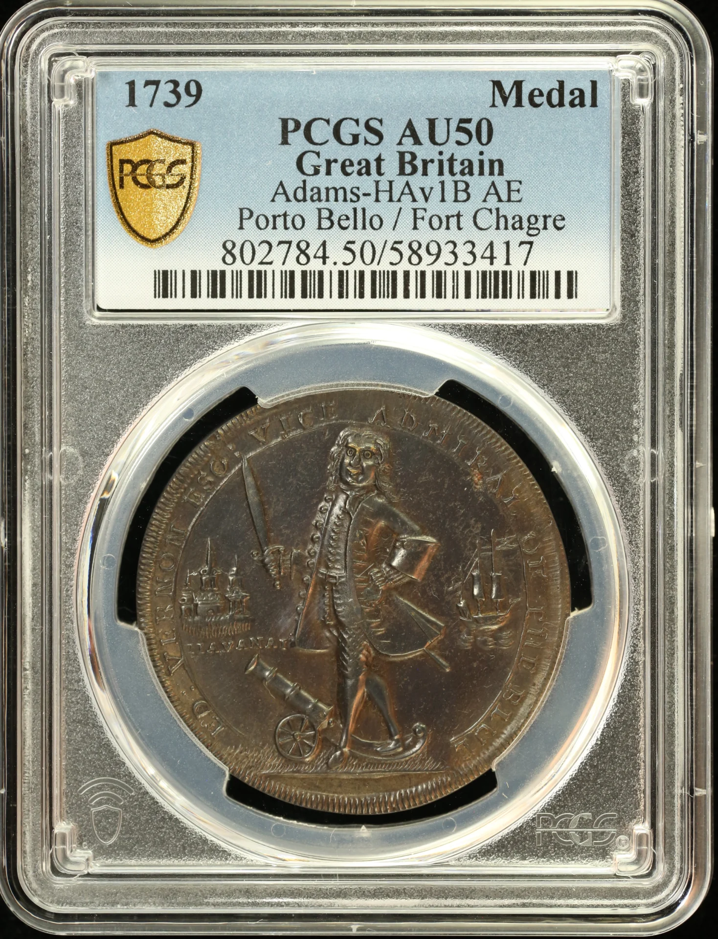 Europe North America UK (Great Britain) United States World Coins UK (Great Britain) United States Admiral Vernon Medal 1739 PCGS AU50 Adams-HAv1B 0162122 UK (Great Britain) United States Admiral Vernon Medal 1739 PCGS AU50 Adams-HAv1B 0162122UK (Great Britain) United States Admiral Vernon Medal 1739 PCGS AU50 Adams-HAv1B 0162122