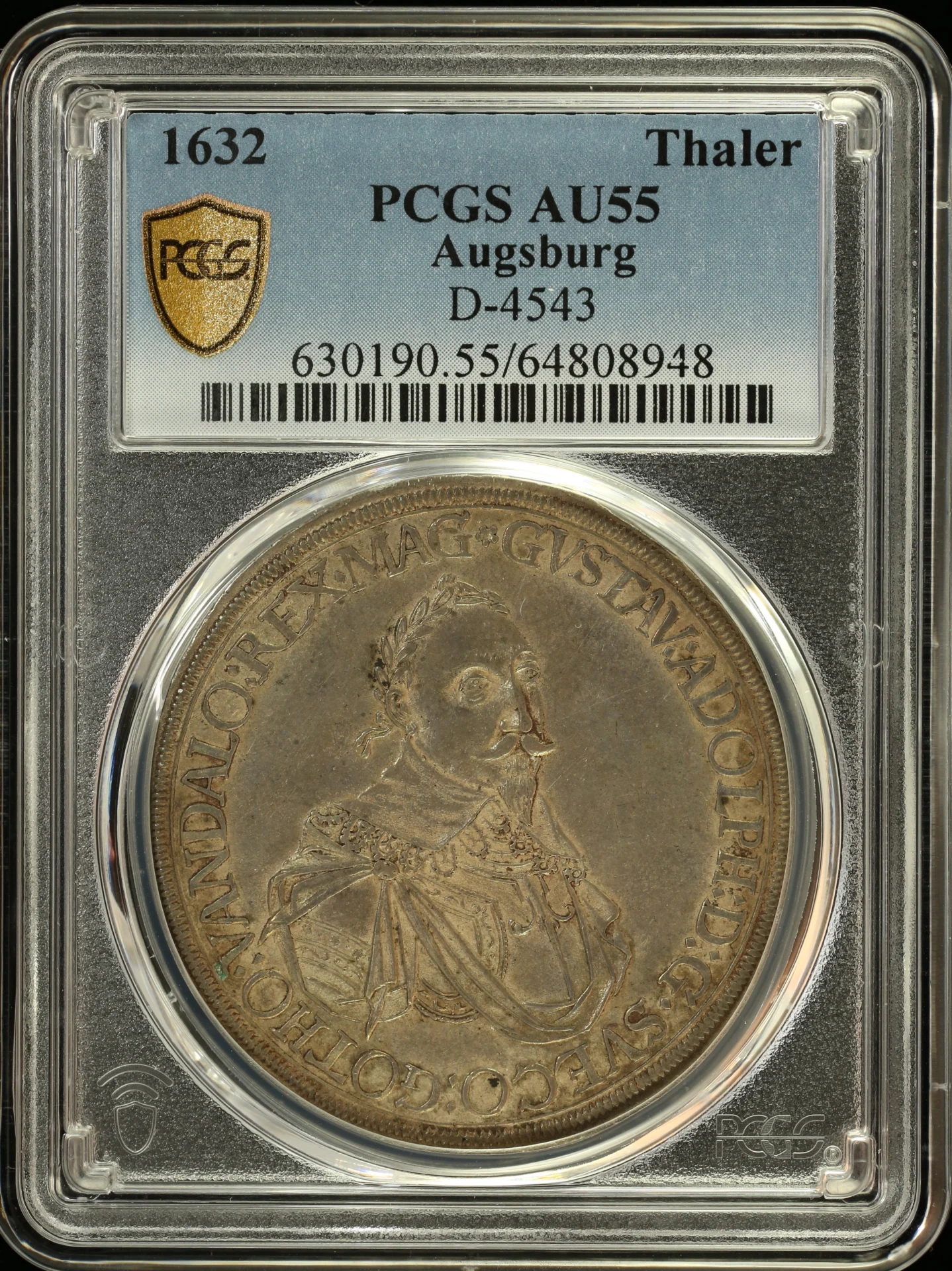 Europe Germany World Coins Germany Thaler 1632 Augsburg PCGS AU55 D-4543 0162355 Germany Thaler 1632 Augsburg PCGS AU55 D-4543 0162355