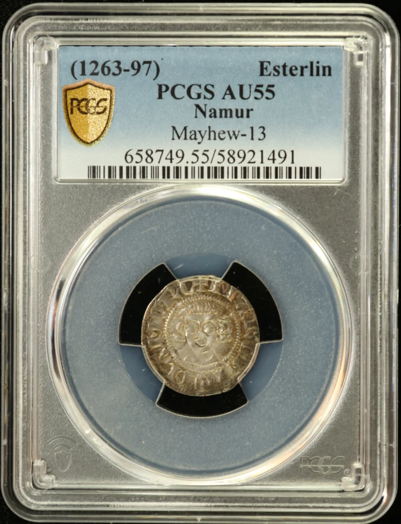 Belgium Esterlin (1263-97) Namur PCGS AU55 Mayhew-13 0162120