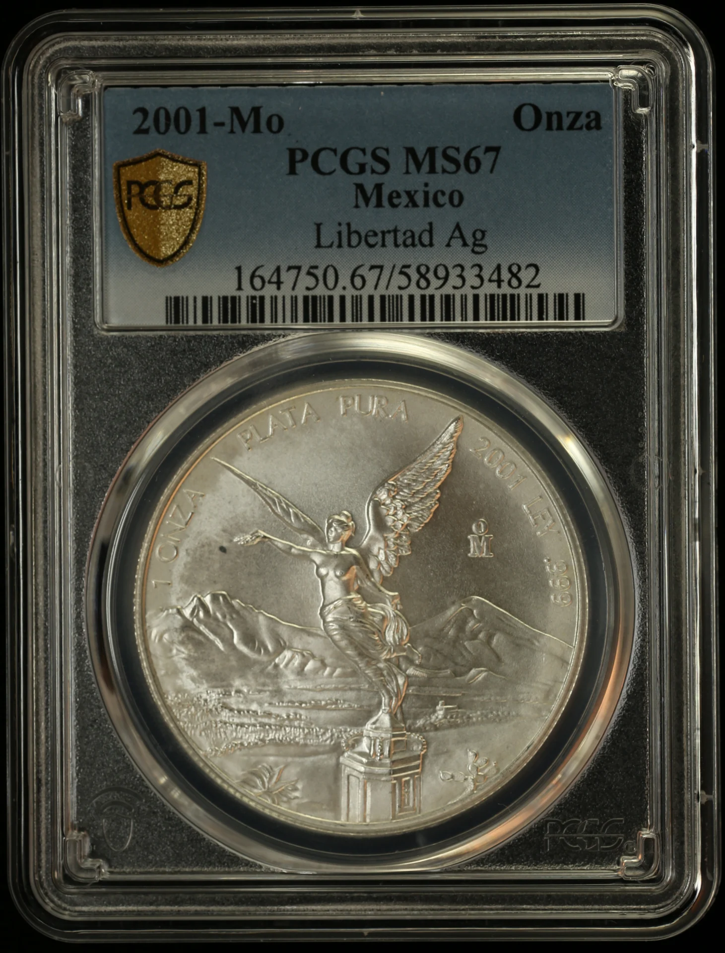 Mexican Coins Modern Silver & Minors Onza Modern Silver & Minors Onza 2001 Mo PCGS MS67 0162036 Modern Silver & Minors Onza 2001 Mo PCGS MS67 0162036