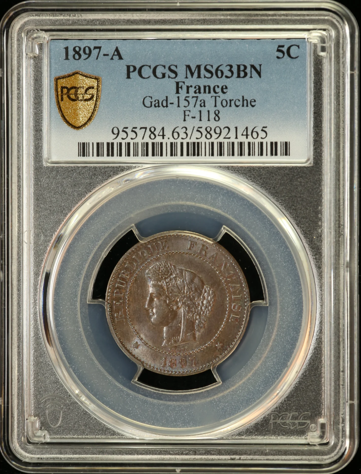 Europe France World Coins France 5 Centime 1897 A PCGS MS63BN Gad-157a 0162293 France 5 Centime 1897 A PCGS MS63BN Gad-157a 0162293France 5 Centime 1897 A PCGS MS63BN Gad-157a 0162293