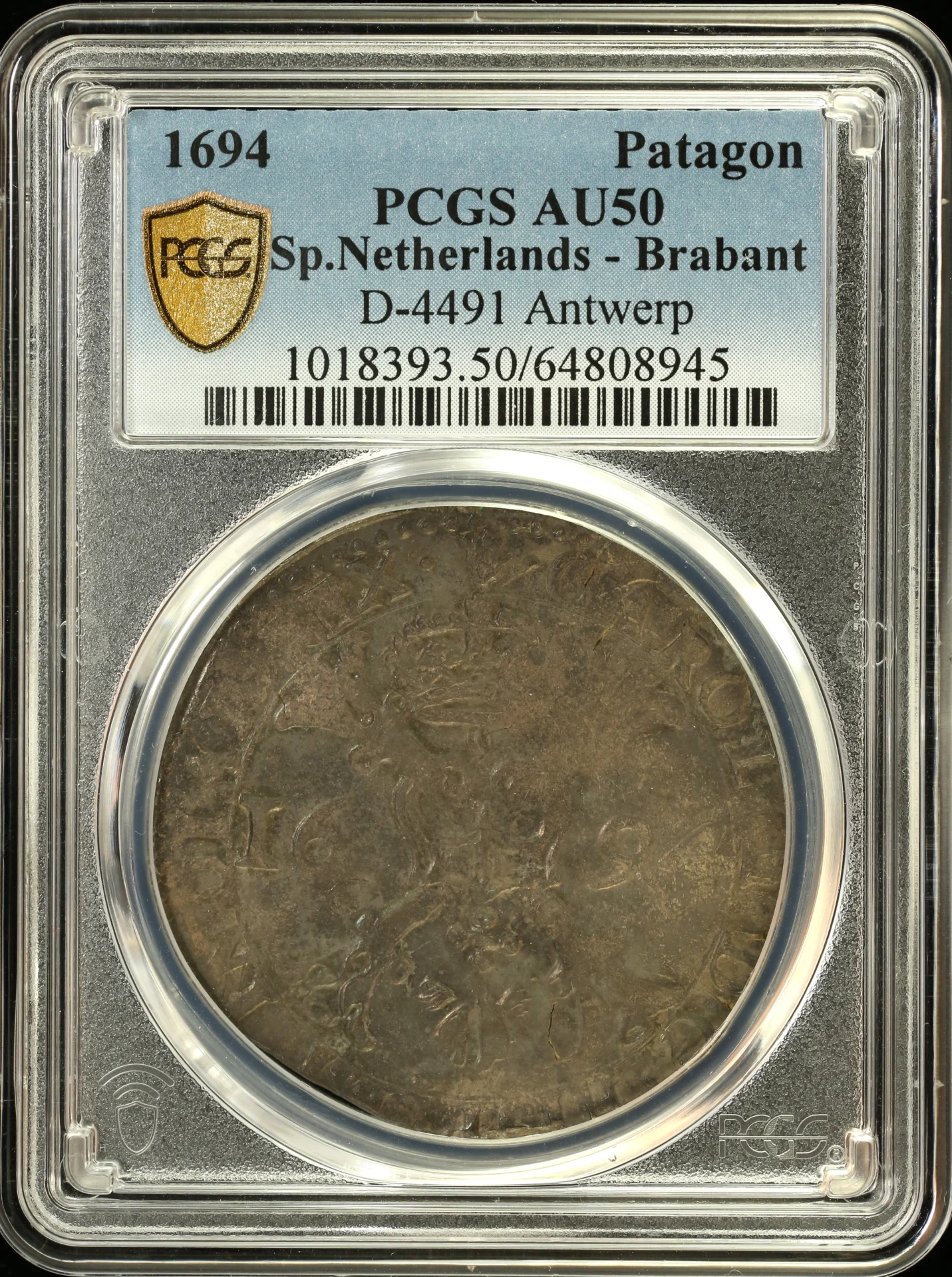 Belgium Europe World Coins Belgium Patagon 1694 Antwerp PCGS AU50 D-4491 0162372 Belgium Patagon 1694 Antwerp PCGS AU50 D-4491 0162372