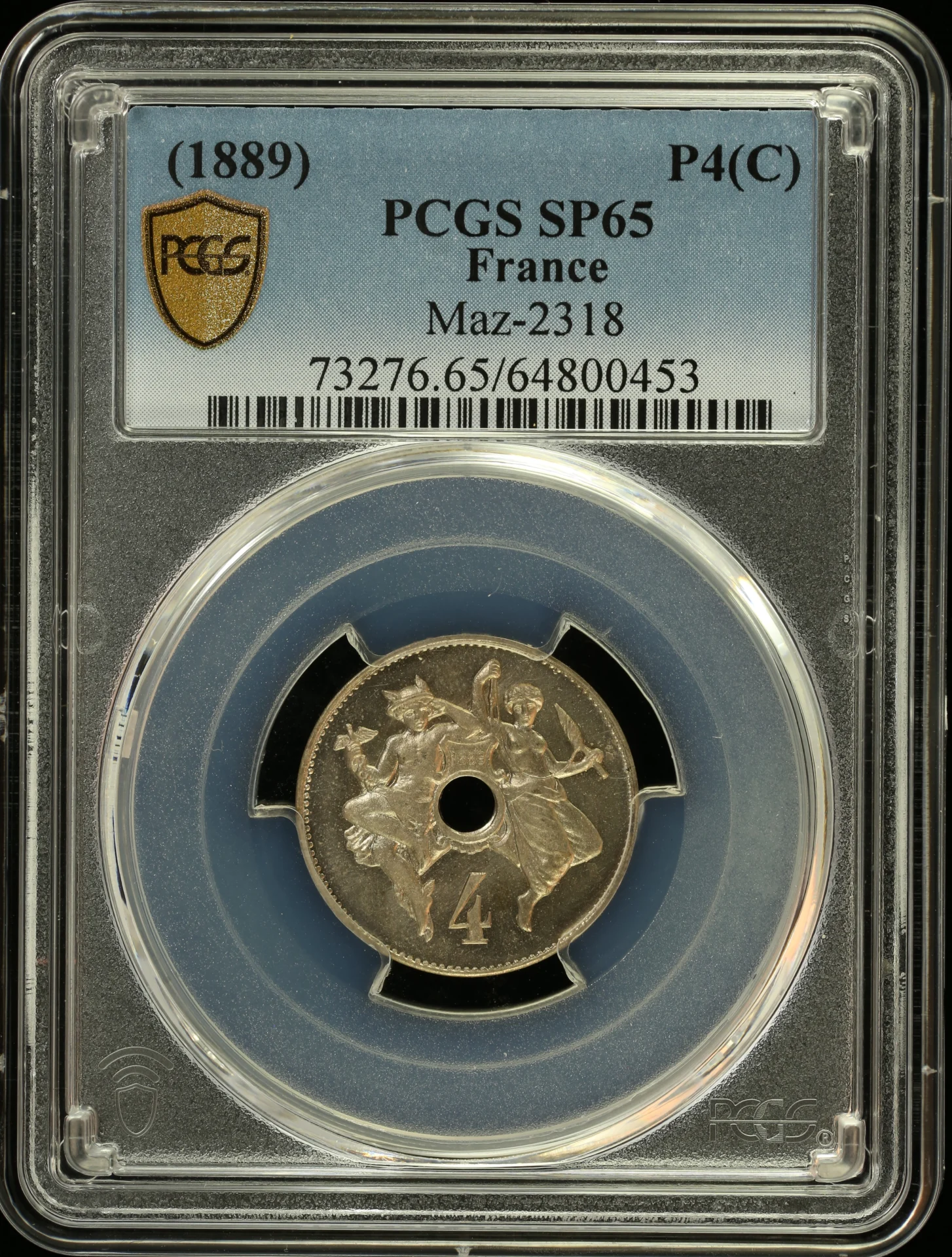 Europe France World Coins France P4(C) (1889) PCGS SP65 Maz-2318 0162313 France P4(C) (1889) PCGS SP65 Maz-2318 0162313France P4(C) (1889) PCGS SP65 Maz-2318 0162313