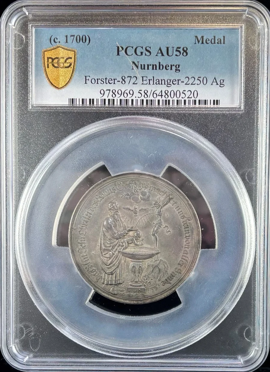 Europe Germany World Coins Germany Nurnberg Silver Medal (c.1700) PCGS AU58 Forster-872 0162425 Germany Nurnberg Silver Medal (c.1700) PCGS AU58 Forster-872 0162425