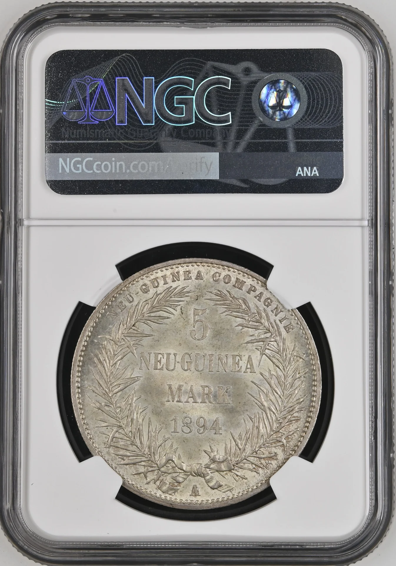 Australia & Oceania German New Guinea World Coins German New Guinea 5 Mark 1894 A NGC MS64+ 0162979 German New Guinea 5 Mark 1894 A NGC MS64+ 0162979German New Guinea 5 Mark 1894 A NGC MS64+ 0162979 - Image 2