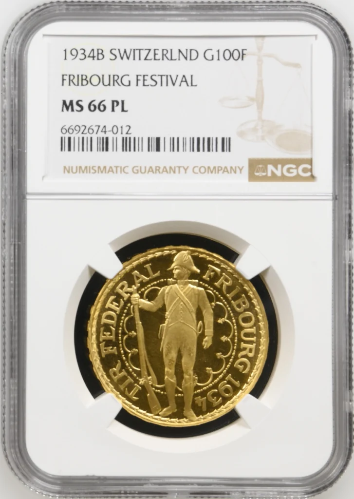 Switzerland 100 Francs 1934 B NGC MS66PL 0162498
