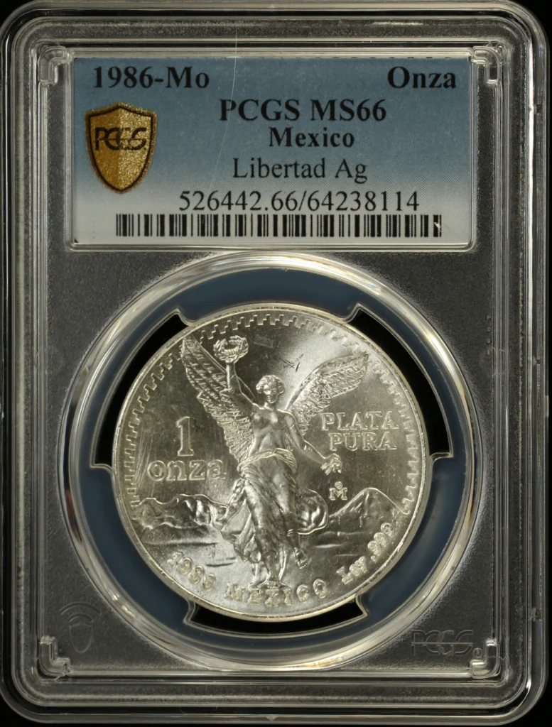 Mexican Coins Modern Silver & Minors Onza Modern Silver & Minors Onza 1986 Mo PCGS MS66 0162617 Modern Silver & Minors Onza 1986 Mo PCGS MS66 0162617