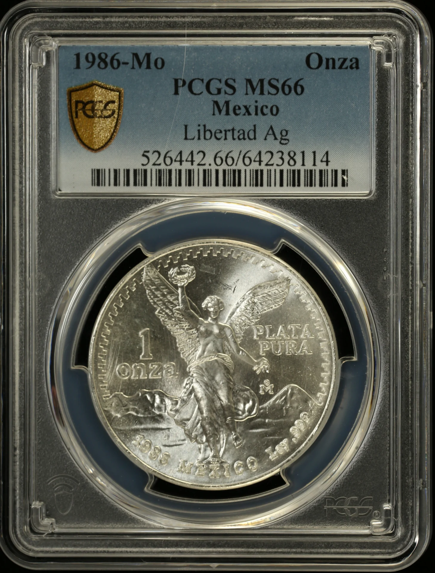 Modern Silver & Minors Onza 1986 Mo PCGS MS66 0162617