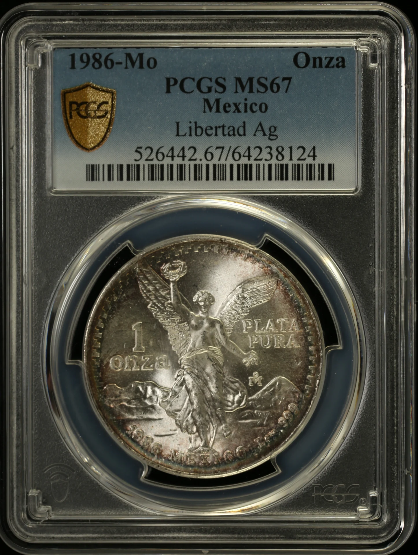 Modern Silver & Minors Onza 1986 Mo PCGS MS67 0162619