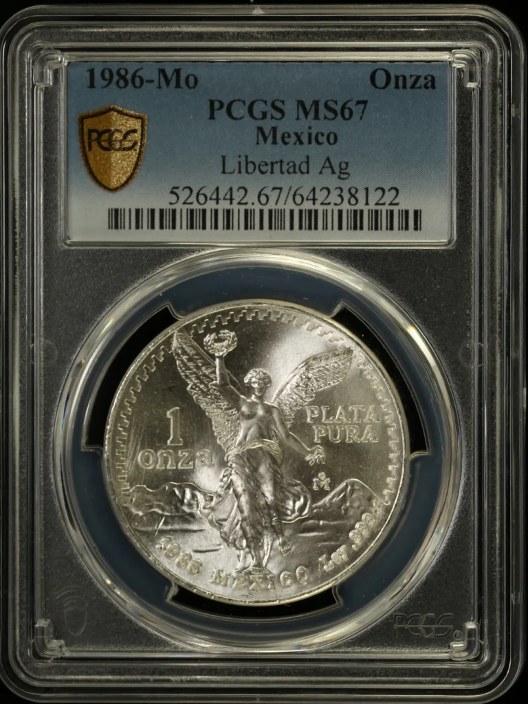 Mexican Coins Modern Silver & Minors Onza Modern Silver & Minors Onza 1986 Mo PCGS MS67 0162620 Modern Silver & Minors Onza 1986 Mo PCGS MS67 0162620