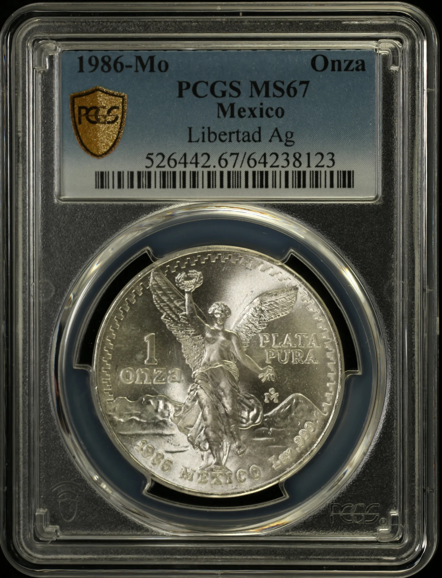 Modern Silver & Minors Onza 1986 Mo PCGS MS67 0162621
